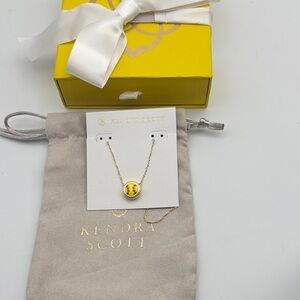 Kendra Scott Yellow and Red Enamel Pendant Necklace